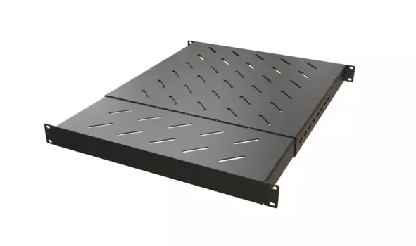 Полка раздвижная Hyperline глубина 80 см-1.2 м до 150 кг 1U черная, TSD3M-1U-650/1100-RAL9005 для установки в шкафы глубиной 800-1200 мм (TSD3M-1U-650/1100-RAL9005)