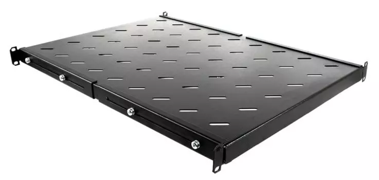 Полка стационарная NT глубина 620мм-720мм до 100кг 1U черная, S620VA B для шкафов/стоек (145439)