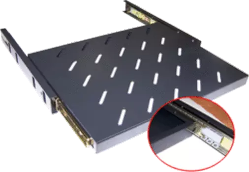 Полка выдвижная TWT глубина 60 см до 20 кг 1U черная (TWT-CBB-SM-6/20)