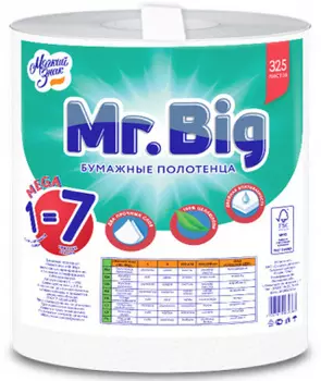 Полотенца бумажные Мягкий знак Mr.Big Extra, слоев: 2, листов 325шт., длина 81.3м, белый ( С290)