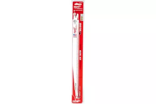 Полотно для сабельных пил Milwaukee Sawzall S1411DF, BIM (биметалл), 1.25 мм, шаг зубьев: 5 мм, 5 шт. (48005162)