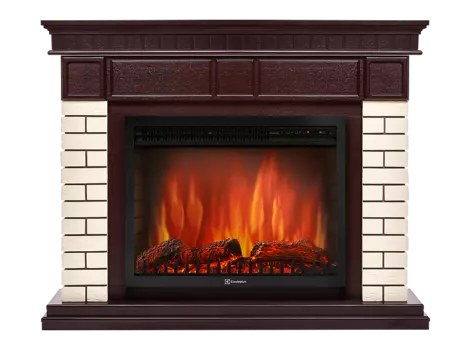 Портал для электрокамина Firelight Bricks 25, пристенный, бежевый/темный дуб (НС-1202848)