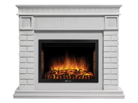 Портал для электрокамина Firelight Bricks 25, пристенный, белый (НС-1277346)