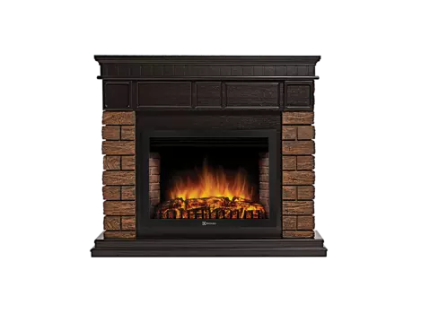 Портал для электрокамина Firelight Bricks Wood 30, пристенный, каменый дуб темный/венге (НС-1287018)