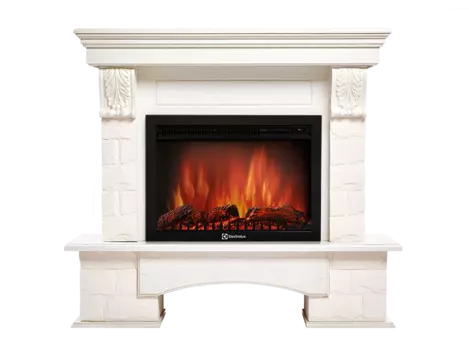 Портал для электрокамина Firelight Forte 25S, пристенный, белый/беленый дуб (НС-1131767)