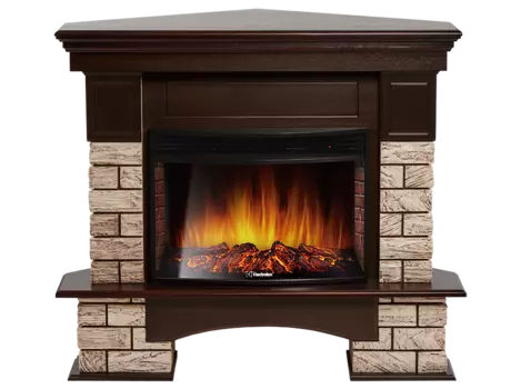 Портал для электрокамина Firelight Forte Wood 25U, угловой, коричневый/темный дуб (НС-1305485)