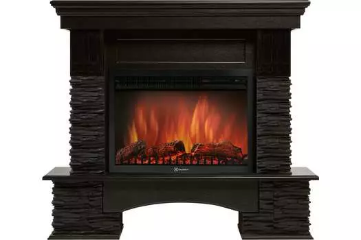 Портал для электрокамина Firelight Pietra Nuovo 25, пристенный, черный/венге (НС-1308870)