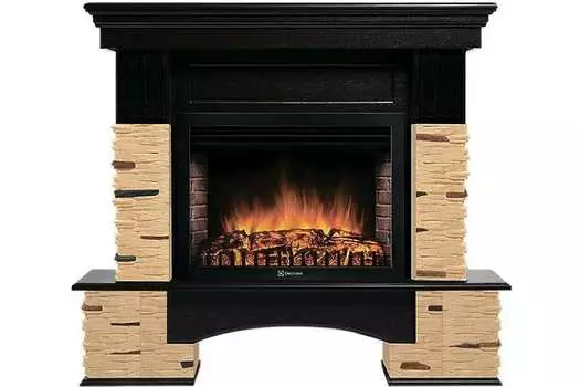 Портал для электрокамина Firelight Pietra Nuovo 30, пристенный, бежевый/темный дуб (НС-1346697)