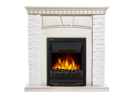 Портал для электрокамина Firelight Porto Classic, пристенный, белый/беленый дуб (НС-1202943)