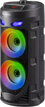 Портативная акустика 2.0 Defender Crashboom , 16 Вт, FM, AUX, USB, microSD, Bluetooth, подсветка, черный (65085)