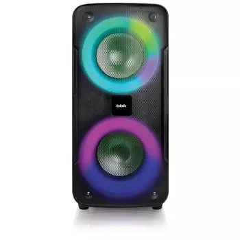 Портативная акустика BBK BTA802, 50 Вт, FM, AUX, USB, microSD, Bluetooth, подсветка, черный (BTA802 (B))