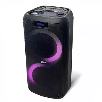 Портативная акустика BQ PBS2004, 100 Вт, FM, AUX, USB, microSD, Bluetooth, подсветка, черный