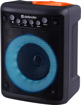 Портативная акустика Defender Funky, 10 Вт, FM, AUX, USB, microSD, Bluetooth, подсветка, черный (65053)