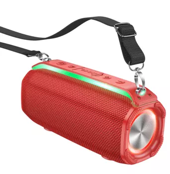 Портативная акустика Hoco HC23, 10 Вт, FM, microSD, Bluetooth, подсветка, красный