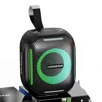 Портативная акустика Hopestar Party 300mini, 5 Вт, AUX, USB, microSD, Bluetooth, подсветка, черный