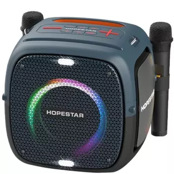Портативная акустика Hopestar Party One, 80 Вт, AUX, USB, microSD, Bluetooth, подсветка, синий