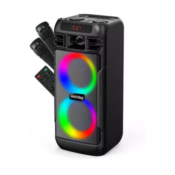 Портативная акустика SmartBuy MEGA BOOM 2, 50 Вт, FM, AUX, USB, Bluetooth, подсветка, черный (SBS-5600)