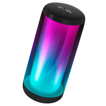 Портативная акустика SVEN PS-260, 10 Вт, FM, AUX, USB, microSD, Bluetooth, подсветка, черный (SV-021337)