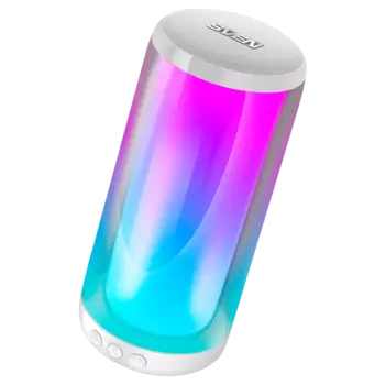 Портативная акустика SVEN PS-265, 10 Вт, FM, AUX, USB, microSD, Bluetooth, подсветка, белый (SV-021344)