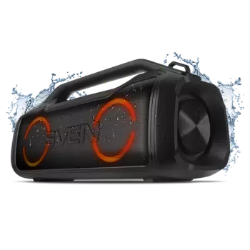 Портативная акустика SVEN PS-390, 50 Вт, AUX, USB, microSD, Bluetooth, подсветка, черный (SV-021306)