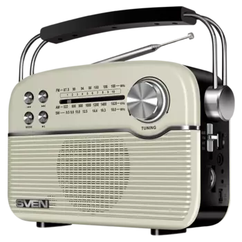 Портативная акустика SVEN SRP-500, 3 Вт, FM, AUX, USB, microSD, Bluetooth, белый (SV-020422)