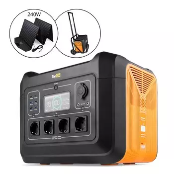 Портативная зарядная станция TopON TOP-X2400, 697500 мА·ч, 4xUSB, Type-C, QC, PD, черный/оранжевый (TOP-X2400/BSR6)