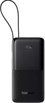 Портативный аккумулятор (Powerbank) BASEUS Bipow, 10000 мА·ч, 2xUSB, 3А, Type-C, QC, PD, черный (P10077101113-00)