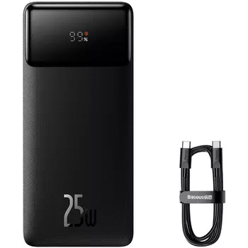 Портативный аккумулятор (Powerbank) BASEUS Bipow Digital Display, 20 А·ч, 3xUSB, 3А, Type-C, QC, PD, черный (PPBD020301)
