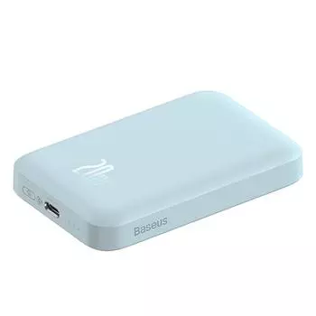 Портативный аккумулятор (Powerbank) BASEUS Magnetic Mini Wireless, 10000 мА·ч, 2.4А, Type-C, QC, QI, синий (PPCX110103)