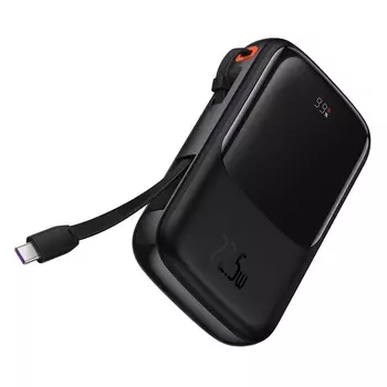 Портативный аккумулятор (Powerbank) BASEUS Qpow Pro Digital Display, 10 А·ч, 2xUSB, 3А, Type-C, QC, PD, черный (PPQD020101)