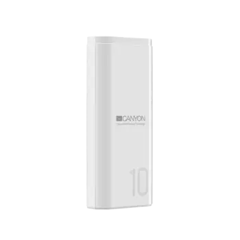 Портативный аккумулятор (Powerbank) Canyon CNE-CPB010W, 10000mAh, 1xUSB, 2.1A, белый (CNE-CPB010W)