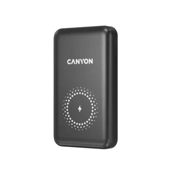 Портативный аккумулятор (Powerbank) Canyon PB-1001, 10000mAh, 1xUSB, 3A, Type-C, QC, PD, QI, черный (CNS-CPB1001B)