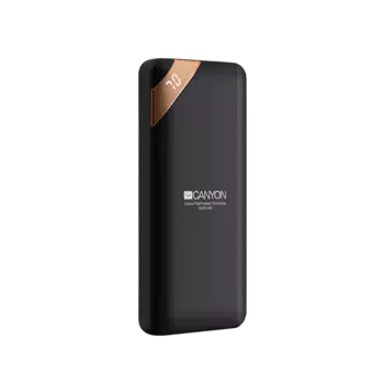 Портативный аккумулятор (Powerbank) Canyon PB-102, 10000mAh, 2xUSB, 2.1A, Type-C, черный (CNE-CPBP10B)