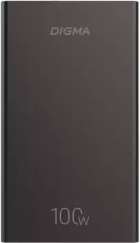 Портативный аккумулятор (Powerbank) Digma DGPD100WA, 20000 мА·ч, 4xUSB, 5А, Type-C, QC, PD, черный (DGPD20A100ABK)