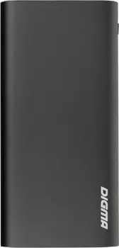 Портативный аккумулятор (Powerbank) Digma DGPF20F, 20000mAh, 2xUSB, 3A, Type-C, QC, PD, серый (DGPF20F22AGY)