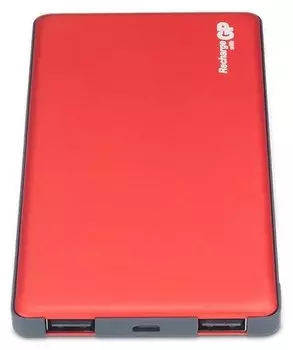 Портативный аккумулятор (Powerbank) GP MP05MA,, 5000 мА·ч, 2xUSB, 2.1А, красный (MP05MAR)