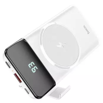 Портативный аккумулятор (Powerbank) Hoco J76, 10 А·ч, 1xUSB, 3A, Type-C, QC, PD, QI, белый
