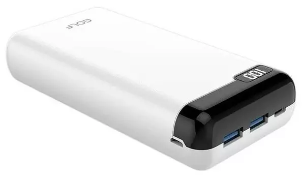 Портативный аккумулятор (Powerbank) Red Line GOLF LCD22, 20000mAh, 2xUSB, 2.1A, Type-C, белый ( УТ000033142)