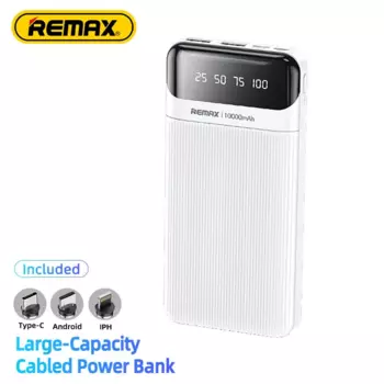 Портативный аккумулятор (Powerbank) Remax Lesu RPP-93, 10000mAh, 2xUSB, 2A, QC, белый (6954851205159)