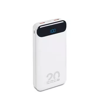 Портативный аккумулятор (Powerbank) RivaCase VA2580, 20000mAh, 2xUSB, 3A, Type-C, QC, PD, белый