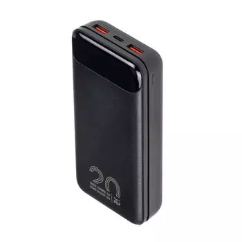 Портативный аккумулятор (Powerbank) RivaCase VA2580, 20000mAh, 2xUSB, 3A, Type-C, QC, PD, черный