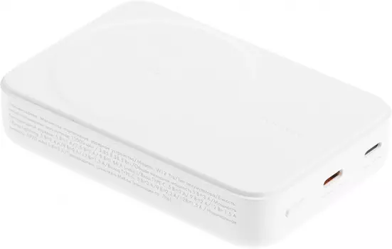 Портативный аккумулятор (Powerbank) Solove Mi W12 Pro, 10000 мА·ч, 1xUSB, 3А, Type-C, QC, PD, QI, белый (W12 PRO WHITE RUS)