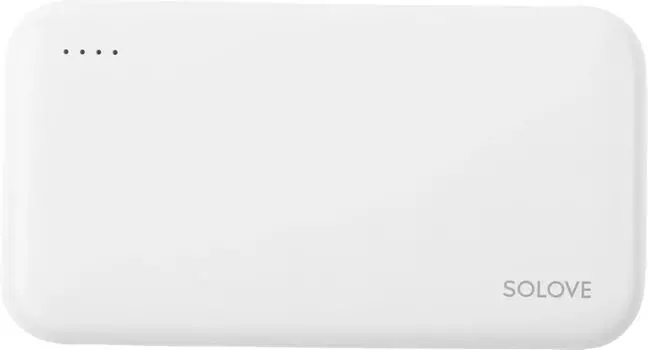 Портативный аккумулятор (Powerbank) Solove W7, 10000 мА·ч, 2xUSB, 3А, Type-C, QC, белый (W7 WHITE RUS)