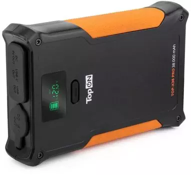 Портативный аккумулятор (Powerbank) TopON TOP-X38PRO, 38000 мА·ч, 2xUSB, 5А, QC, QI, черный (TOP-X38PRO)