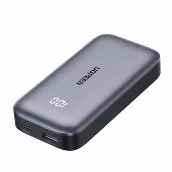 Портативный аккумулятор (Powerbank) UGREEN PB502, 10000 мА·ч, 2xUSB, 3.1А, Type-C, QC, PD, серый (25185_)