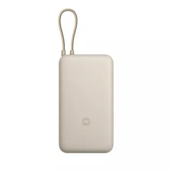 Портативный аккумулятор (Powerbank) Xiaomi Power Bank With Cable, 20000 мА·ч, 1xUSB, 3А, Type-C, QC, бежевый (BHR8851GL)