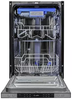 Посудомоечная машина встраиваемая узкая Lex PM 4563 A, черный (CHMI000201)