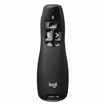 Презентер беспроводная Logitech Wireless Presenter R400, оптическая лазерная, USB, черный (910-001356/910-004252)