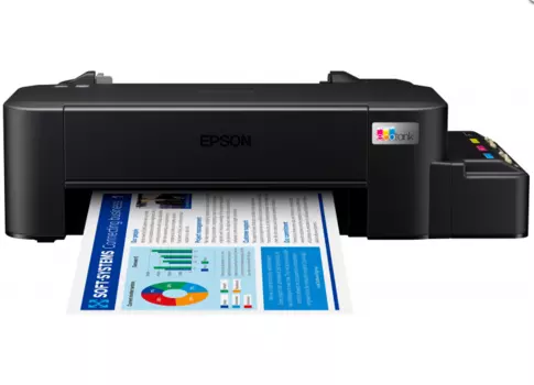 Принтер струйный Epson L121, A4, цветной, A4 ч/б: 8.5 стр/мин, A4 цв.: 4.5 стр/мин, 720x720dpi, СНПЧ, USB, черный (C11CD76413/C11CD76414/C11CD76501/20EP5L121Pi)