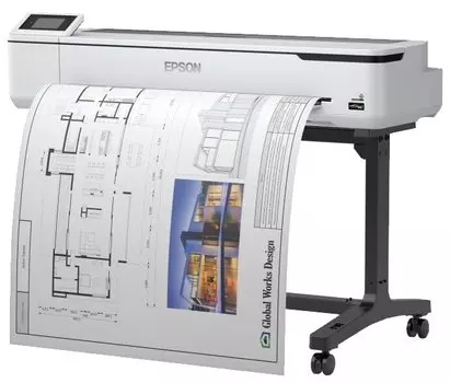 Принтер струйный Epson SureColor SC-T5100, A0, 4-х цветный, 2400x1200dpi, сетевой, Wi-Fi, USB (C11CF12301A0/C11CF12301A1)